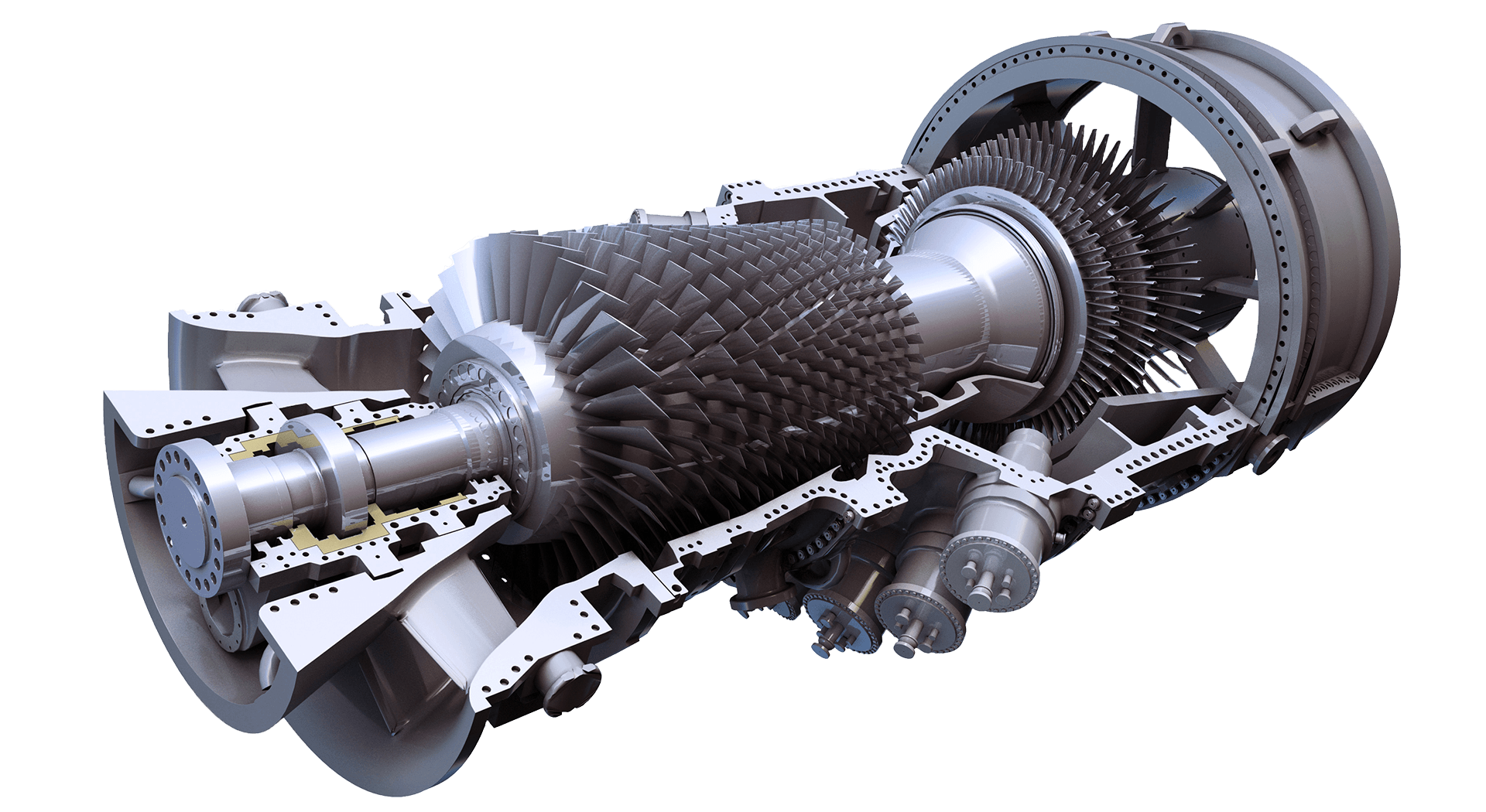 Gas turbine cutaway